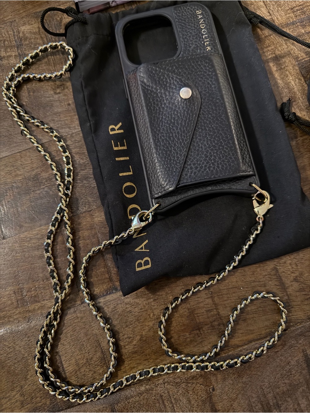 Bandolier Black Leather IPhone 16 Pro phone case